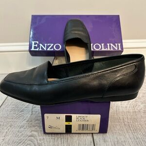 Vintage Enzo Angiolini Liberty Women's Black Leather Loafers